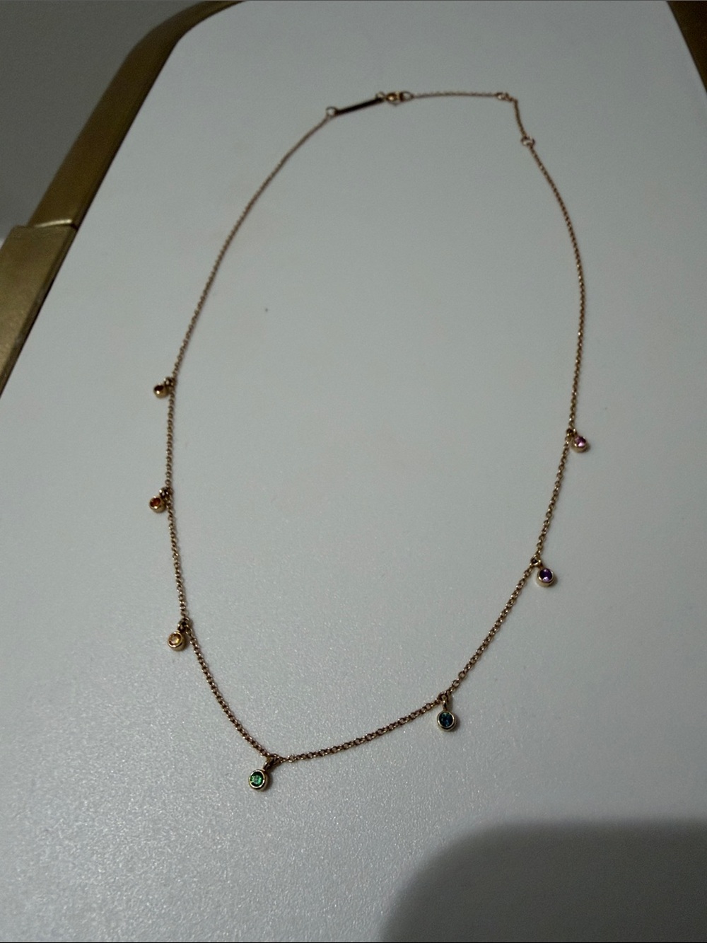 Zoe Chicco 14K Yellow Gold Rainbow Gemstone Station Necklace - Multicolor